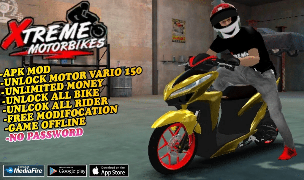 Game Balapan Seru Xtreme Motorbikes Mod APK Vario Aerox